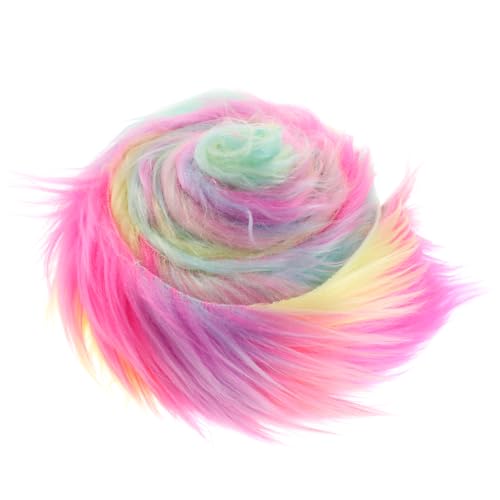 Zotteliger Plüsch-Kunstfellstoff, vorgeschnittene Streifen Furry Faux Precut Strips 2x60 Zoll Kunstleder Plüsch Weiß Pelz Fell Fluffy Stoff Craft Plüschstoff fur Gnome Beard von Lusofie