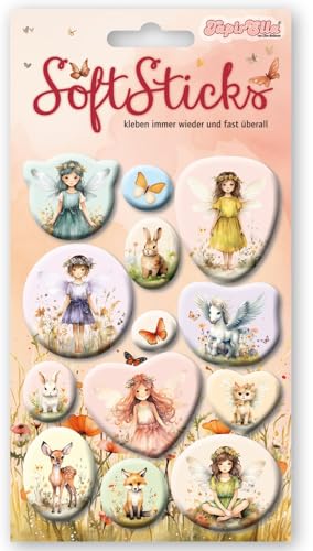 13 süße Sticker * ELFE & PRINZESSIN * mit 3D-Effekt zum Basteln und Spielen | Sticker Softsticks Aufkleber Mädchen Kinder Kindergeburtstag Geburtstag Geschenk von Lutz Mauder