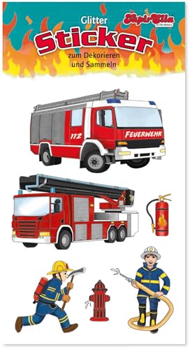 Lutz Mauder 6 Sticker * FEUERWEHR 72353 | Mitgebsel für Jungen und Mädchen | Aufkleber zum Kindergeburtstag & Basteln | Feuerwehrmann Feuerwehrauto von Lutz Mauder