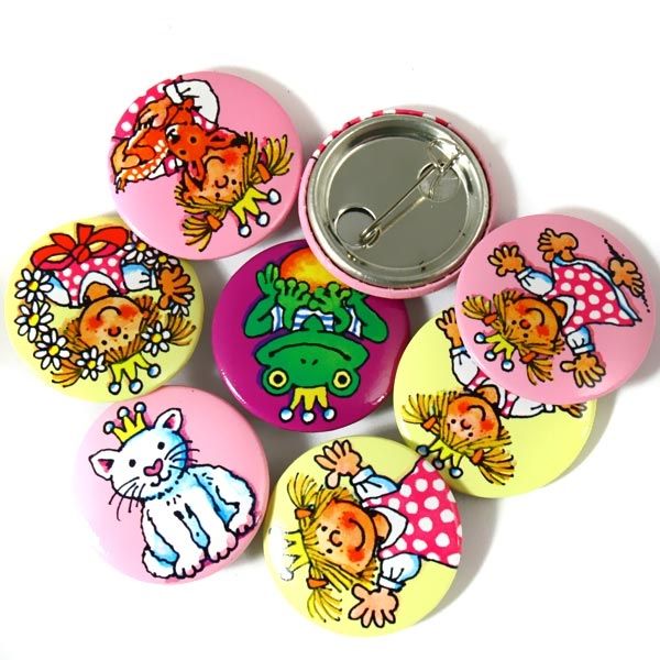 Ansteckbutton-Set mit Prinzessin Miabella von Lutz Mauder, 8 Stück von Lutz Mauder