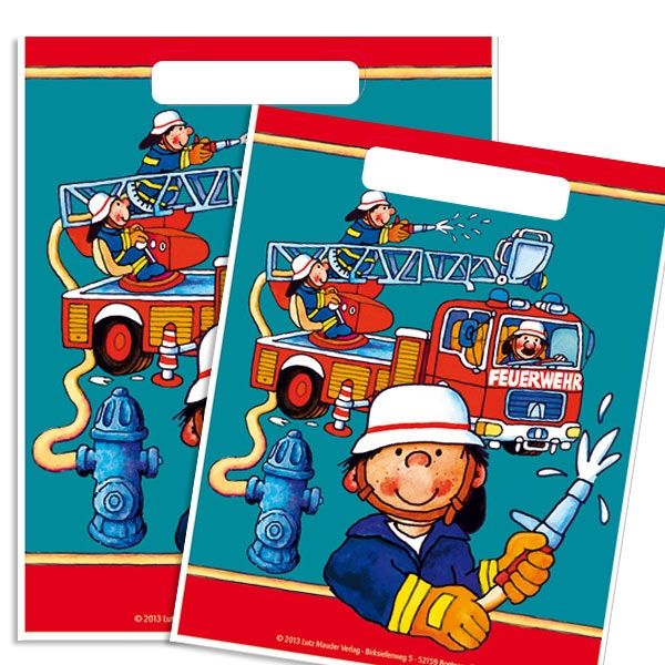 Benny Brandmeister Partybeutel für Feuerwehrparty Kleinkinder, 8er Pack von Lutz Mauder