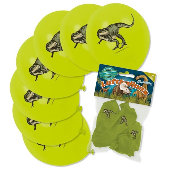 Dinosaurier Luftballons im 8er Pack, aufgedruckter Tyrannosaurus Rex von Lutz Mauder