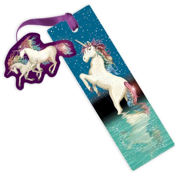 Einhorn Lunabelle Lesezeichen 1Stk. glitzernd, Geschenk für Einschulung von Lutz Mauder