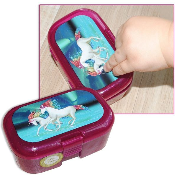 Einhorn Lunabelle Mini-Lunchbox, 10,5cm x 7cm, Glitzer-Frühstücksbox von Lutz Mauder