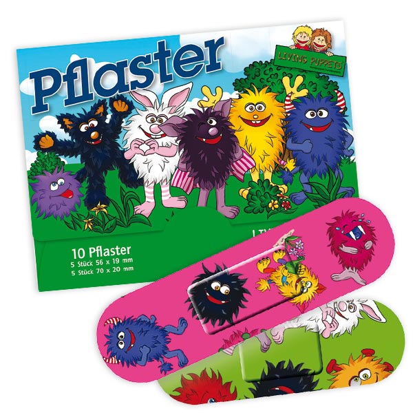 Kinderpflaster mit Monster-Motiv, 10er Pack, steril verpackt von Lutz Mauder