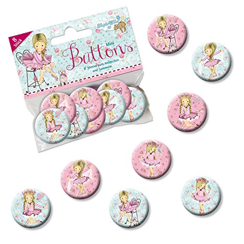 Mauder Verlag 8 Mini Button * Ballett * mit Anstecknadel vom Lutz 67248 // Kinder Geburtstag Mitgebsel Geschenk Party Buttons Set von Lutz Mauder