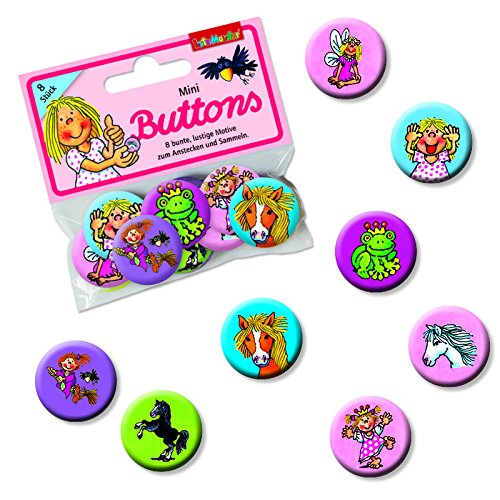 Mauder Verlag 8 Mini Button * MÄDCHEN * mit Anstecknadel vom Lutz 67244 // Kinder Geburtstag Mitgebsel Geschenk Party Buttons Set von Lutz Mauder
