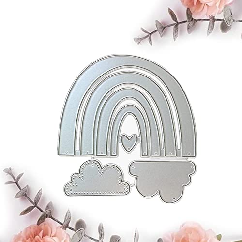 Luvadeyo Regenbogen-Wolken-Liebes-Herz DIY Stanzschablone, Scrapbooking Prägeschablonen Stanzformen Schablonen Für Scrapbooking Schneidebrett aus Metall für Scrapbooking, Fotoalbum, Karte von Luvadeyo