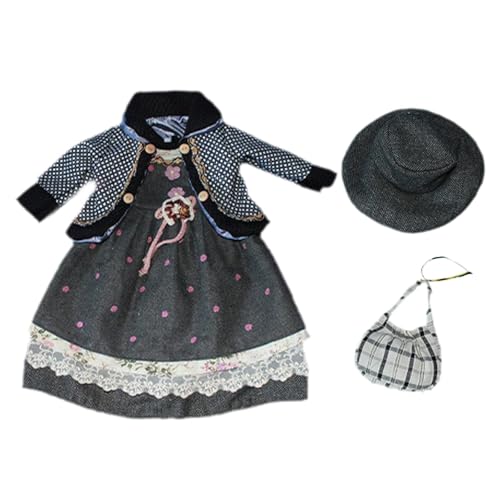 Luwecf 1/3 Doll Dress Outifit für kleine Mädchen Geschenk Mode komfortable Fantasiepuppen Kleidung Kleid für 25 Zoll Puppe, Schwarz von Luwecf