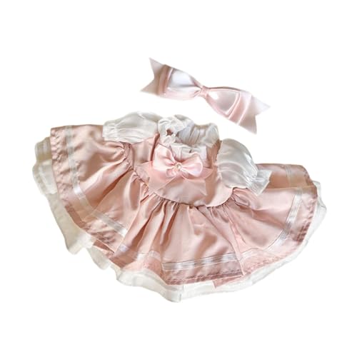 Luwecf 2X Puppen Prinzessin Kleid Miniatur Kleidung Süße Modische Handgemachte Kleidung mit Haar Zubehör für 38cm Plüsch Puppe von Luwecf