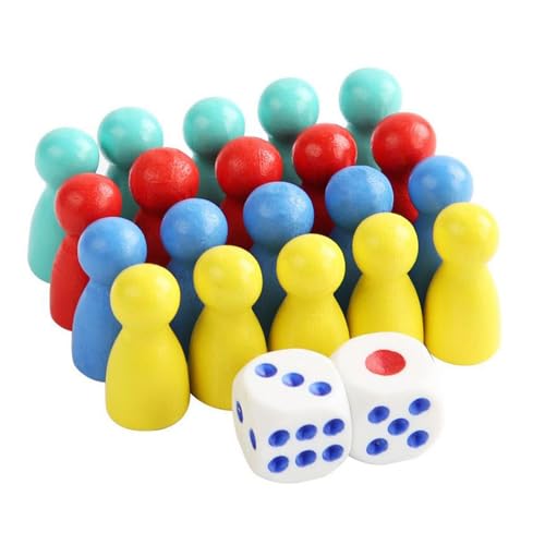 Luwecf Brettspielfiguren, mehrfarbige Spielfiguren, Spielfiguren, Holzfiguren für Brettspiele von Luwecf