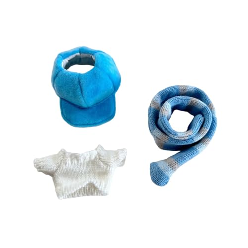 Luwecf Kleidung für Plüschpuppen, Anziehsachen Set für Puppen von 15 cm, Blau Weiss von Luwecf