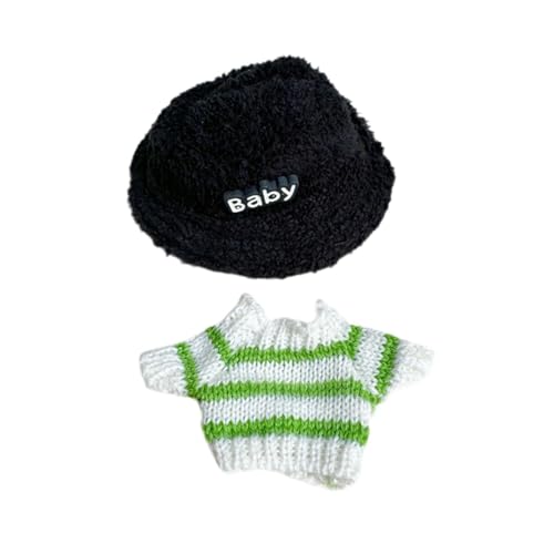 Luwecf Kleidung für Puppen mit 15 cm, Anziehsachen, Plüschpullover, Fotozubehör, Mütze Pullover von Luwecf