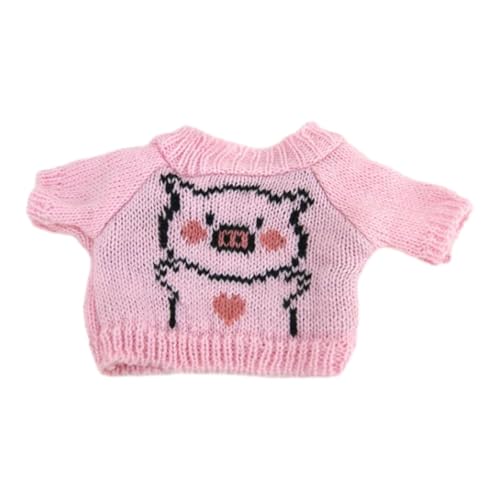 Luwecf Pullover für Puppen, DIY Puppenkostüme, Kleidung für 20 cm Puppen Als Geschenk für Kinder, Rosa Schwein von Luwecf