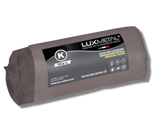 Lux Metal Polierpaste Schwarz 700 g mittel grob Schleifpaste Für Spiegelnden Glanz Und Kratzerentfernung Auf Edelstahl, Aluminium, Messing Holz Marmor Und Weitere Metall Ideal Zum Polieren Von Messern von Lux Metal