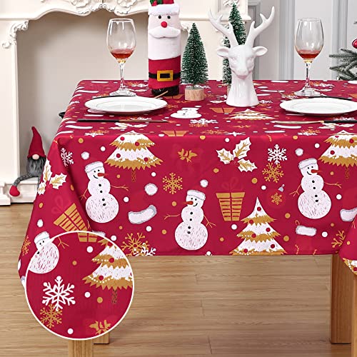 LuxFocus Weihnachtstischdecke, Waschbar, Knitterfrei, Tischdecke, rechteckig, dekorative Tischdecke, Tischset für Partys, Essen, Bankett im Freien, grün, 137 x 228 cm von LuxFocus