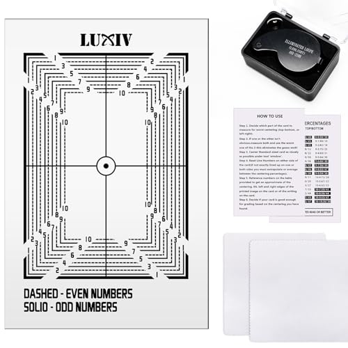 Luxiv Karten-Zentrierwerkzeug-Set, Kartenzentrierwerkzeug mit 30-facher Vergrößerung, 2 Reinigungstücher, Zentrierführungskarten-Werkzeuge von Luxiv