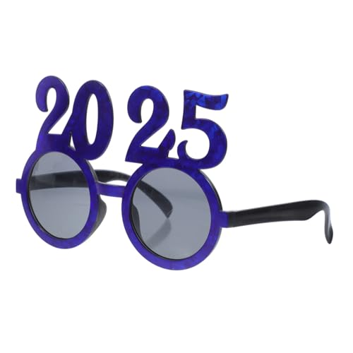 Luxshiny 1 Paar 2025 Brille Foto-Requisiten Der Klasse 2025 Weihnachts -Stirnband -Party -Dekoration Weihnachtliche Tischdekoration Frohes Neues Jahr Brille 2025 Neujahrsbrille Blue Abs von Luxshiny