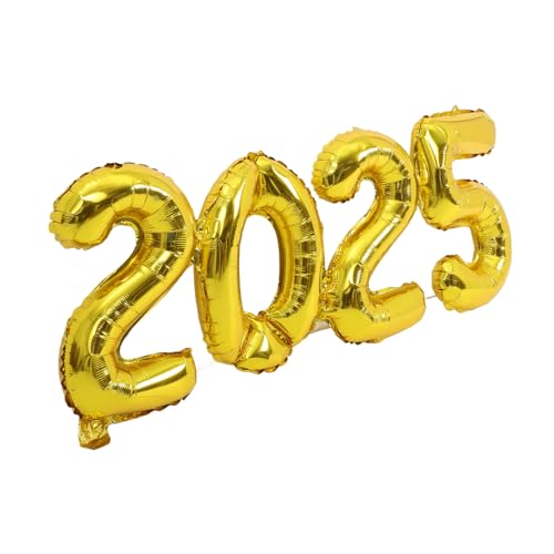 Luxshiny 1 Satz 2025 Ballon 2025 Dekorative Luftballons Frohes Neues Jahr Dekorationen Partydekorationen Für Mädchen Zahlenballons Aus Goldfolie Weihnachtsballon Aluminiumfolie Golden von Luxshiny