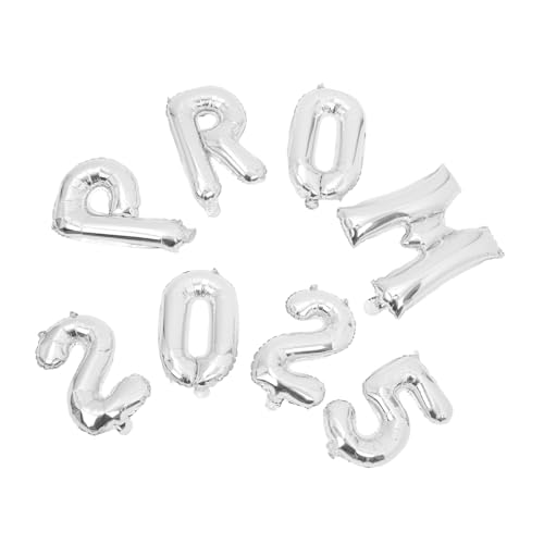 Luxshiny 1 Satz Abschluss Ballon Abschlussdekorationen 2025 Aluminium-Graduiertenballons party dekoration abschlussfeier Partyballons Dekorationen Silbernummer Luftballons Aluminiumfolie von Luxshiny