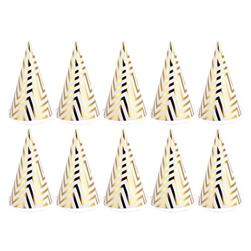 Luxshiny 10 Stück Kindergeburtstags Partyhüte Goldene Dreieckshüte mit Wellenstreifen Dekorative für Unvergessliche Feiern Luxshiny 10 Stück Kindergeburtstags Partyhüte Goldene Dreieckshüte mit Wellenstreifen Dekorative für Unvergessliche Feiern von Luxshiny