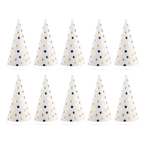 Luxshiny 10 Stück Pack Kindergeburtstag Partyhüte aus Papier mit Goldenem Streifen und Punkten Dekorative Dreiecks Hüte für Unvergessliche Feiern und Foto Requisiten Luxshiny 10 Stück Pack Kindergeburtstag Partyhüte aus Papier mit Goldenem Streifen und Punkten Dekorative Dreiecks Hüte für Unvergessliche Feiern und Foto Requisiten von Luxshiny