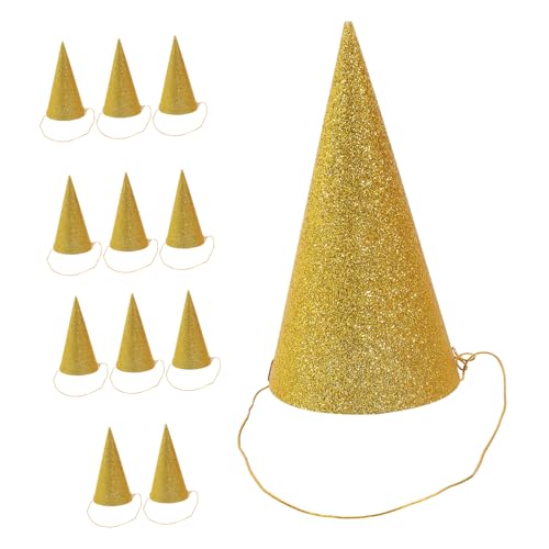 Luxshiny 12 Stück Teiliges Glitzer Partyhüte für Erwachsene Triangel Geburtstagshüte Gold für Festliche Dekorationen mit Langen Bändern zur Sicherung Zufällige Farbe Luxshiny 12 Stück Teiliges Glitzer Partyhüte für Erwachsene Triangel Geburtstagshüte Gold für Festliche Dekorationen mit Langen Bändern zur Sicherung Zufällige Farbe von Luxshiny