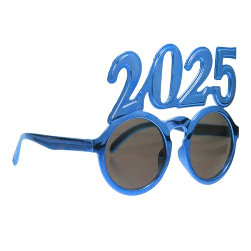 Luxshiny 2025 Neujahrsbrille Frohes Neues Jahr Vorabendbrille Nummer 2025 Partybrille Dekorative Sonnenbrille Klasse Von 2025 Abschlussfeier Fotoautomaten-Requisiten Zubehör Blau von Luxshiny