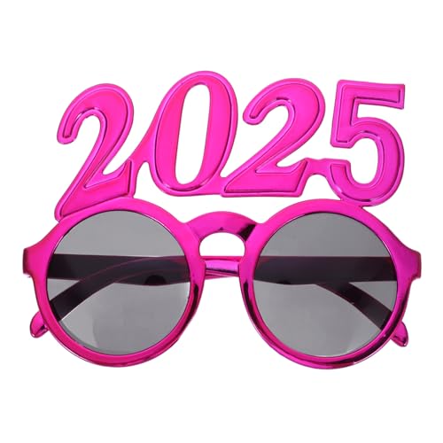 Luxshiny 2025 Neujahrsbrille Frohes Neues Jahr Vorabendbrille Nummer 2025 Partybrille Dekorative Sonnenbrille Klasse Von 2025 Abschlussfeier Fotoautomaten-Requisiten Zubehör Rosig von Luxshiny