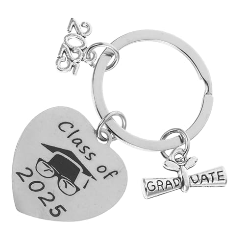 Luxshiny 2025 Schlüsselanhänger Für Die Abschlusssaison College-abschluss-schlüsselanhänger Grad Cap Keychain Abschluss-souvenirs Abschlussschlüsselkette Silver Rostfreier Stahl von Luxshiny