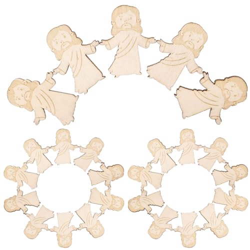 Luxshiny 25 Stück Mini-Holz-Jesus Kleine Jesus-Figur Unvollendete Jesus-Ausschnitte Aus Holz Krippen-Ornamente Für Weihnachten Feiertage -Dekoration von Luxshiny