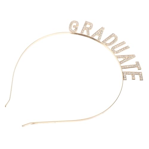 Luxshiny Abschlussfeier-stirnband Abschlusskostüm Schleife Graduierung Haarreifen Grad-hut-kronen-tiara Elegant Kommode Rave Abschlusskappe Kopfschmuck Gemeinschaft Legierung Strass Golden von Luxshiny