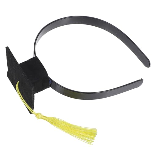 Luxshiny Abschlusskappe Stirnband Tierstirnband Kappen Graduierung Kopfbedeckung Kleidung Stirnband Dekorationen für Junggesellenabschiede Graduiertenmütze-Stirnband Polyester Yellow von Luxshiny