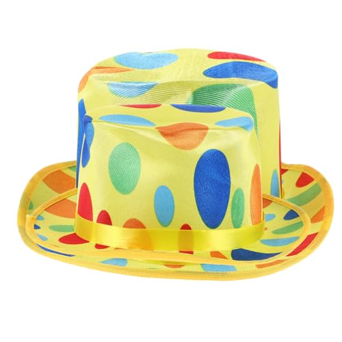 Luxshiny Clownhut Punktzylinder Karneval Zirkuskostüm Kopfbedeckung Für Zirkuspartys Karneval Regenbogen Halloween Cosplay-Party von Luxshiny