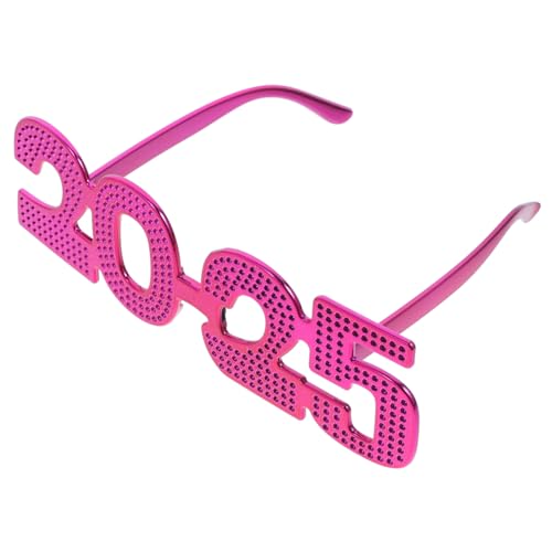 Luxshiny Neujahrs-Party Brille glitzernde partybrillen Partyzubehör mit Neonlicht Dekorationen Mode Party zubehör faschingsbrille Kostümzubehör für das Neue Jahr Brille Requisiten Abs Rosy von Luxshiny