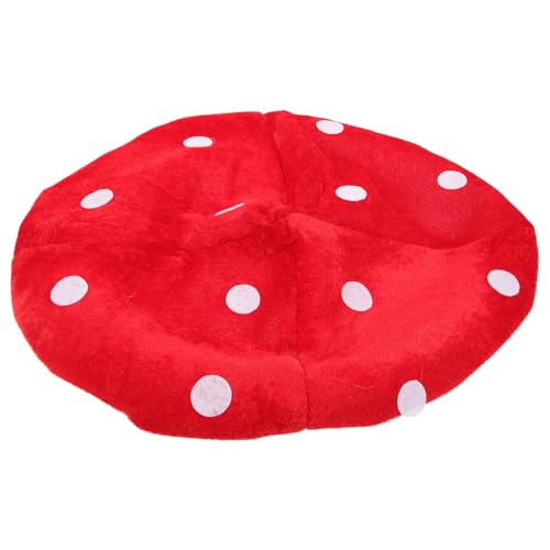 Luxshiny Pilzhut-Kostüm Für Kinder Pilzhut Kostüm Cosplay-Zubehör Roter Plüsch-Pilzhut Pilzkostüm Party Lustige Dekoration Hut (Weiß Und Rot) von Luxshiny