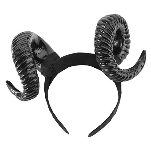 Luxshiny Teufelshorn Kopfbedeckung Haar Schwarz Teufelshorn Haarreifen Cosplay Ochsenhorn Haarschmuck Für Männer Frauen Widder Schaf Horn Stirnband Hoop Cosplay von Luxshiny