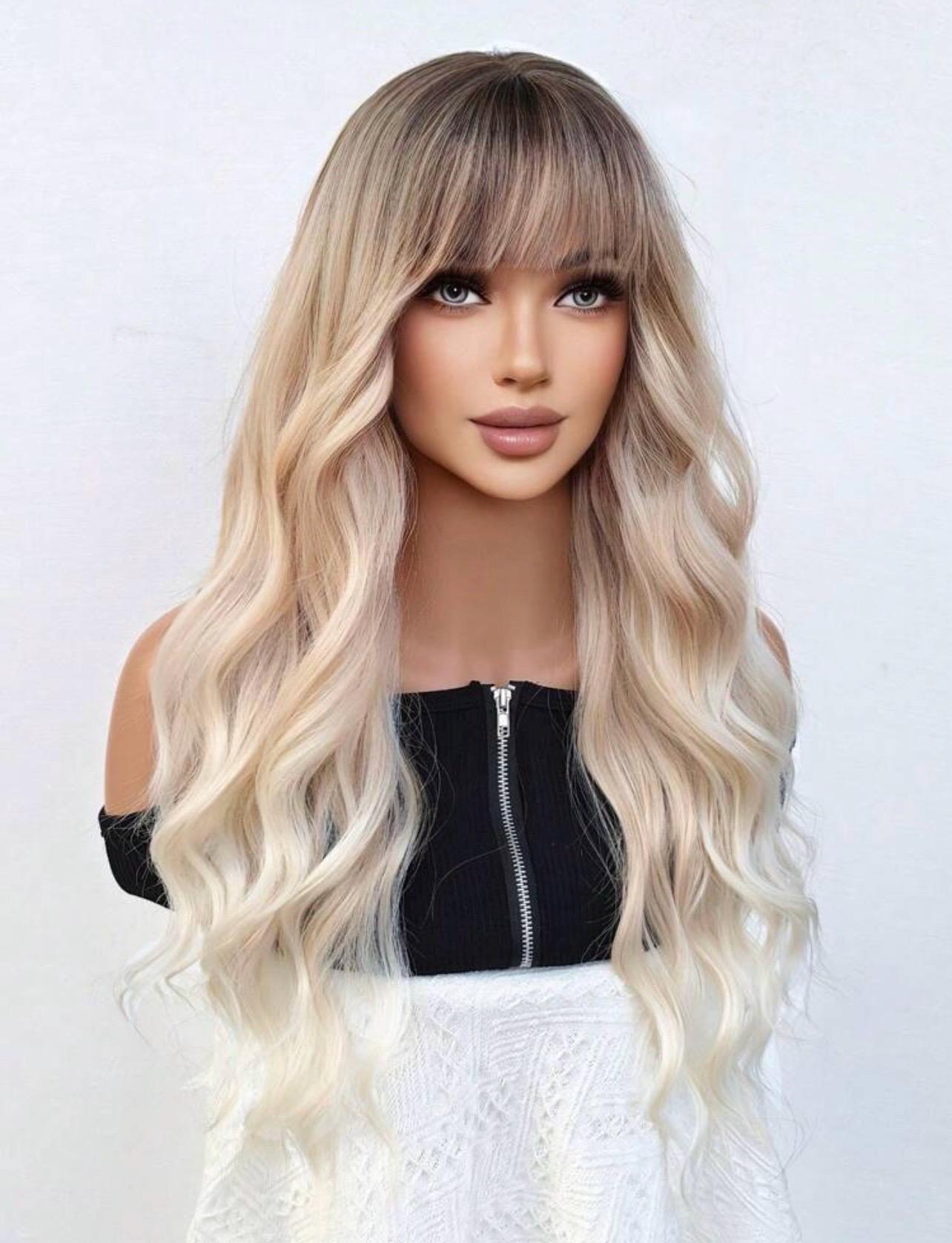 Blonde Balayage Perücke Mit Pony von LuxuryhairOfficial