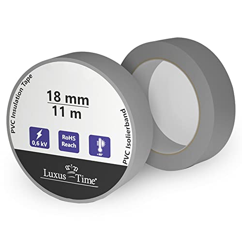 Luxus-Time Isolierband PVC 11m x 18mm Elektro Klebeband in Grau von Luxus-Time