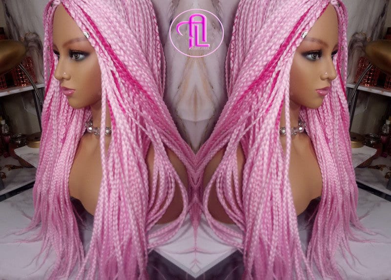 Rosa Hot Pink Meerjungfrau Prinzessin Perücke Borten Kunsthaar Spitze Teil Hellrosa Verlängerung Stage Haar Barbie von LuxxxStyleBoutique