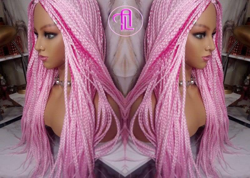 Rosa Hot Pink Meerjungfrau Prinzessin Perücke Borten Kunsthaar Spitze Teil Hellrosa Verlängerung Stage Haar Barbie von LuxxxStyleBoutique