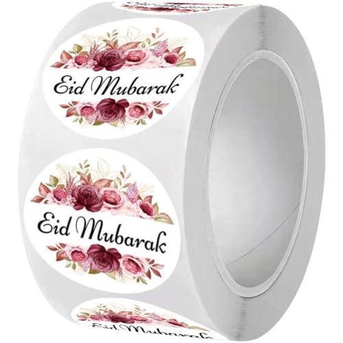 500 Stück/Rolle Eid Mubarak Aufkleber, Eid Ramadan Aufkleber Für Geschenktüten, Schachteln, Siegeletikettenaufkleber Für Umschläge, Verpackungen, Verpackungsanhänger von Luxylei