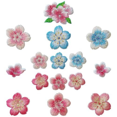 Luxylei 15 Stück Blumen-aufnäher Zum Aufbügeln, Kirschblüten-Applikation, Bestickte Applikationen Zum Aufnähen Für, Jacken, Kleidung, DIY-Patches Luxylei 15 Stück Blumen-aufnäher Zum Aufbügeln, Kirschblüten-Applikation, Bestickte Applikationen Zum Aufnähen Für, Jacken, Kleidung, DIY-Patches von Luxylei