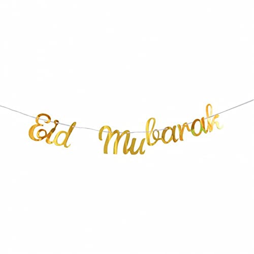 Luxylei Eid Mubarak Brief Banner Girlande Muslim Glitter Wimpelkette Eid Feier Hängende Girlande Dekoration Ramadan Party Supplies von Luxylei