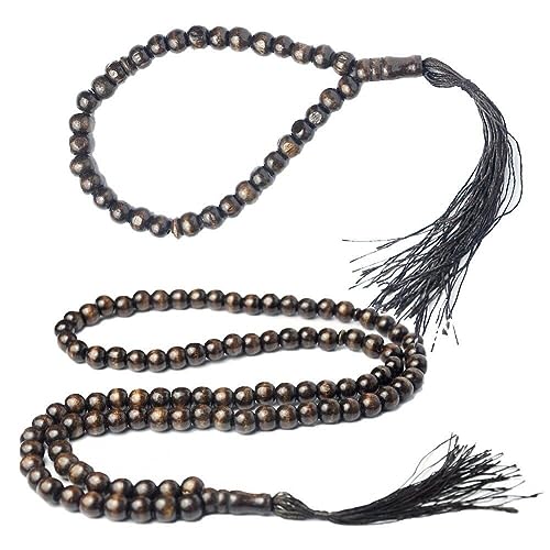 Luxylei Holz Tasbih Gebetsperlen 33/99 Muslimische Rosenkranzperlen Islamische Handgebetsperlen Muslimische Rosenkranzperlen Armband Quaste von Luxylei