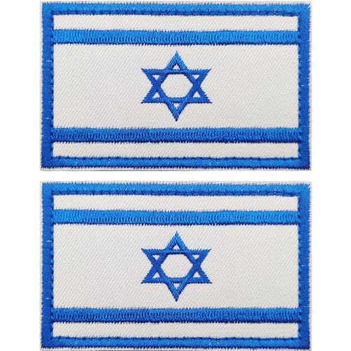 Luxylei Israel-flaggen-aufnäher, 2 Stück, Israel, Bestickte Moral-aufnäher, Klettverschluss-Applikation Für Militäruniform, Tasche, Hut von Luxylei