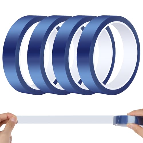 Luziyun Hitzebeständiges Klebeband 4 Rollen 20mm × 33m Blaues Wärmeband Keine Rückstände Thermo Klebeband für DIY Handwerk Elektronische Leiterplatten ärmeübertragung Vinyl von Luziyun