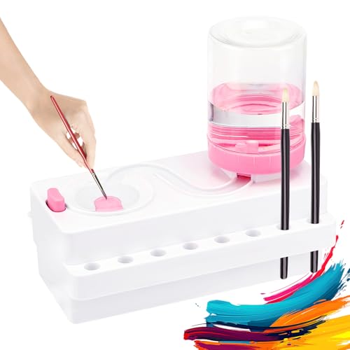 Luziyun Pinselreinigungsstation Pinselreiniger Wasserfarbe Pinsel ReinigungsgeräT Paint Brush Rinser, KüNstlerbedarf BüRstenspüLer FüR Acryl, Aquarell Und Auf Wasserbasis Pinsel Reinigungsstation von Luziyun