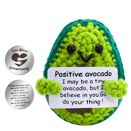 Lvefyti Positive Kartoffel, Pocket Hug Avocado, Kreative Positive Kartoffel Puppe, Mutmacher Geschenk, Glücksbringer Prüfung Geschenk mit Positiver Energiekarte, Motivationsgeschenke von Lvefyti