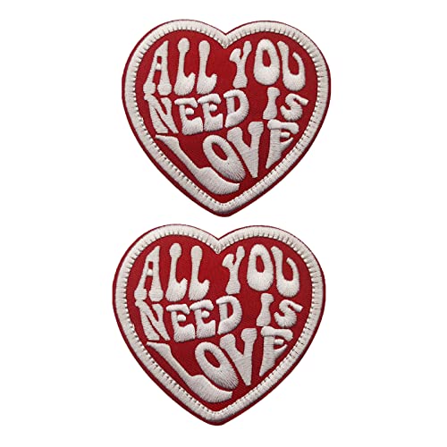 Moral Patches, "All You Need is Love" Military Emblem Tactical Abzeichen bestickt Applique Haken und Schleife Befestigungen Backing Patches für Jeans Jacke Kleidung Handtasche Schuhe Caps, 2 Stück von Lxgoupup